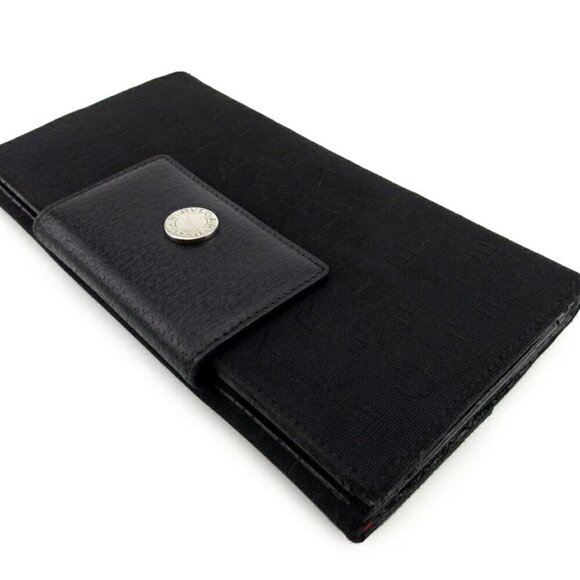 BVLGARI Long Wallet Logo Mania Canvas x Leather Authentic USED - Picture 5 of 9